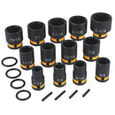 Juego de 13 dados de impacto cortos de 1/2 x 7/16 a 1-1/4plgs 6ptas.