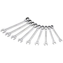 Juego de 9 llaves combinadas de matraca spline reversible de 1/4 a 3/4plg 12pt.
