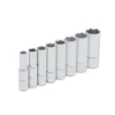 Juego de 8 dados largos de 1/4 x 1/4 a 9/16plg 6ptas.
