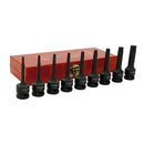 Juego de 9 dados de impacto punta torx de 1/2plg x T20 a T60.