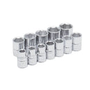 Juego de 12 dados métricos de 3/8plg x 8 a 19mm 6ptas.