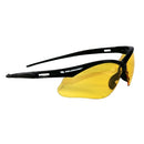 Lentes de protección con marco negro y mica ámbar con cordón