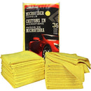 Paquete de 36 paños de microfibra amarillos.