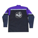 Camisola negra/morada con antirreflejante para soldador talla L