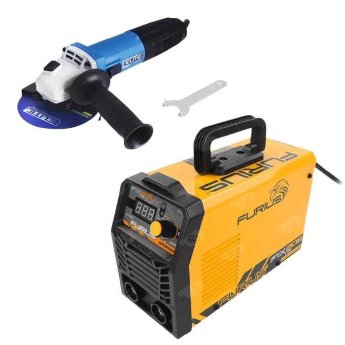 Combo de soldadora inversor FIX205CEL 110/220v 200amp y esmeriladora de 4-1/2plgs 110v.