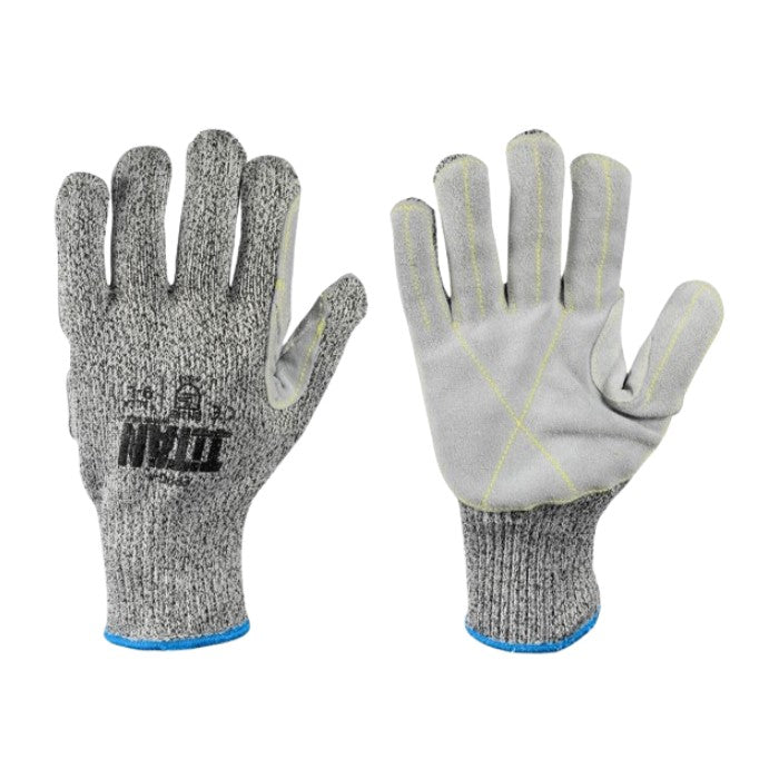 Guantes de seguridad tejidos con carnaza G talla M.