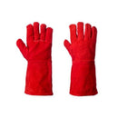 Guantes de piel rojos para soldar unitalla.