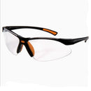 Lentes de protección armazón negro mica clara con gomas naranjas