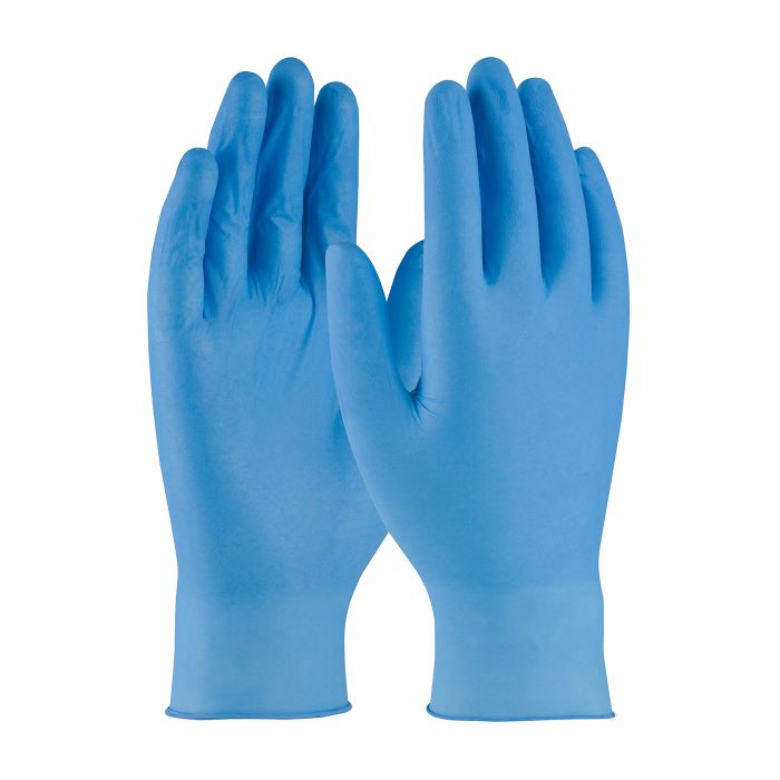 Guantes de nitrilo sin polvo desechables caja con 100 talla L.