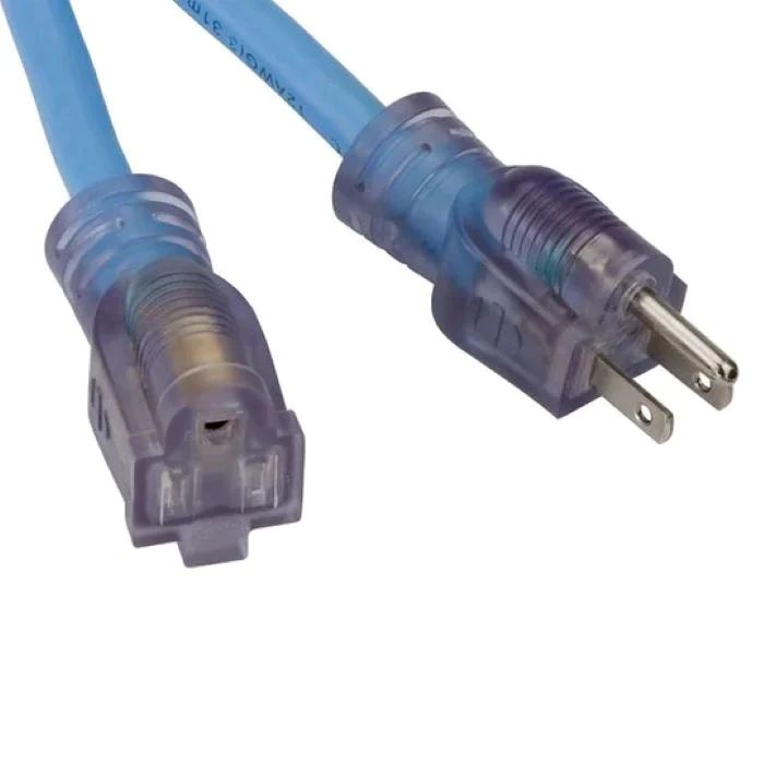 Extensión eléctrica azul para clima frío 25ft.
