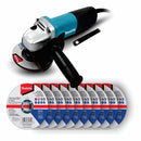 Mini esmeriladora angular eléctrica 4-1/2plgs 840w + 10 Discos 