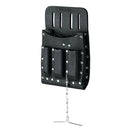 Bolsa porta-herramientas de cuero con 11 compartimentos.