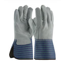 Guantes de piel de carnaza con respaldo de cuero talla XL.