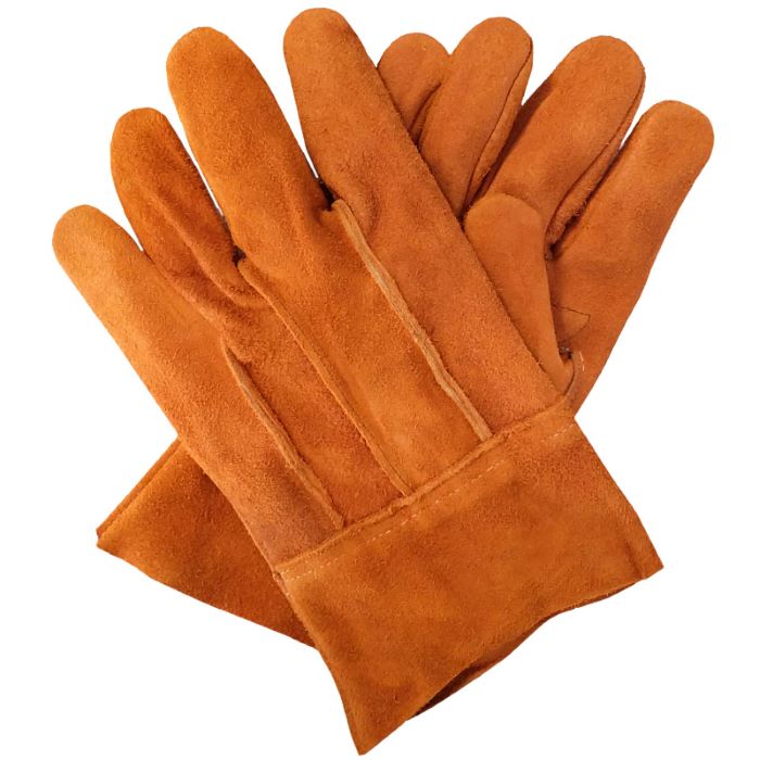 Guantes de carnaza cortos para soldador unitalla.