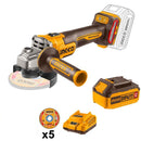 Esmeriladora angular inalámbrica de 4-1/2plg 20v.