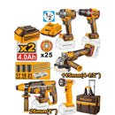 Combo industrial de 5 herramientas inalámbricas de 20v.