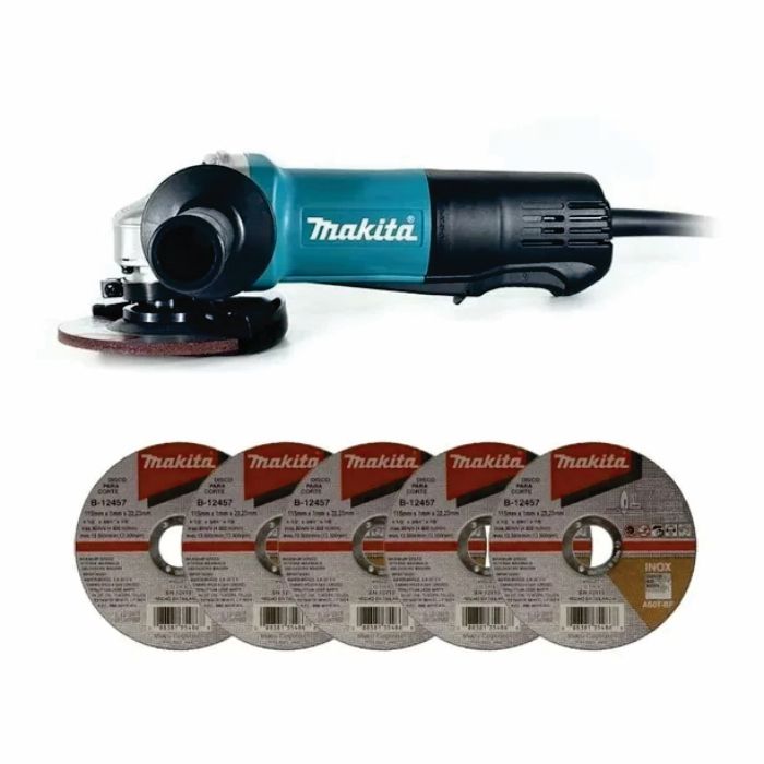 Mini esmeriladora angular eléctrica 4 1/2plg 840w +10 discos