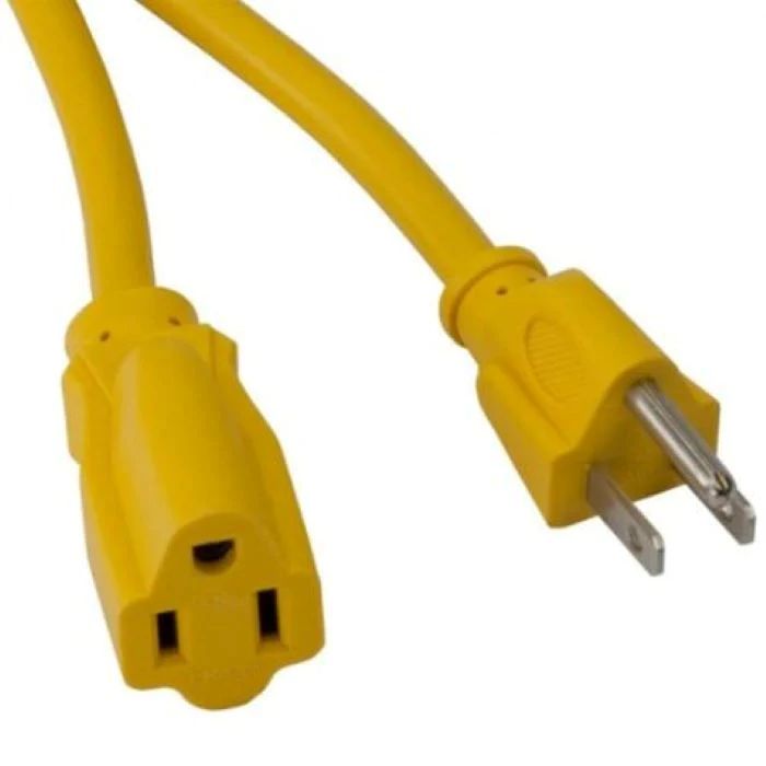 Extensión eléctrica amarilla de 25ft.