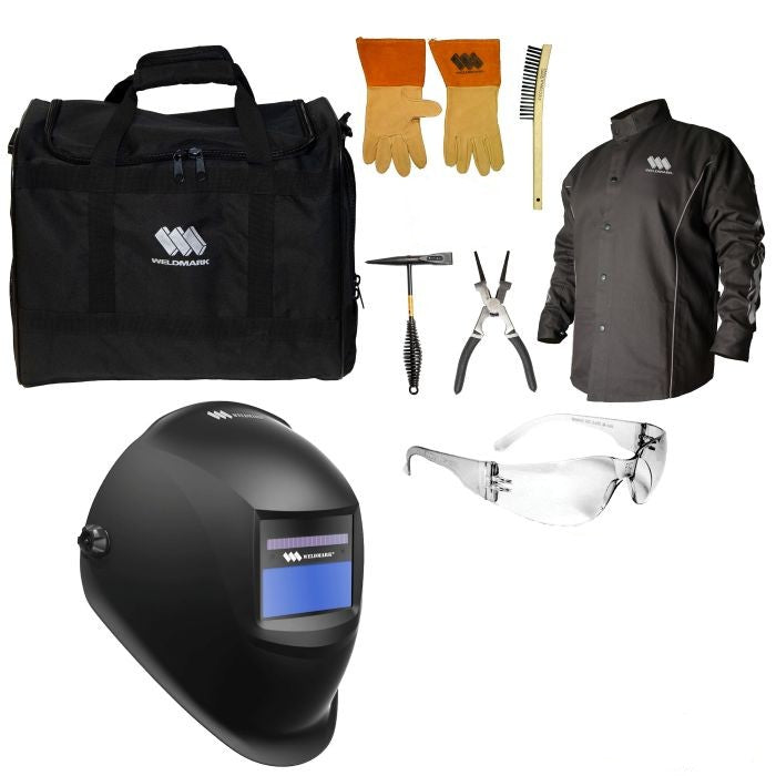 Combo de chamarra L con careta automática y accesorios