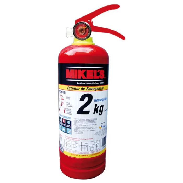 Extinguidor recargable de emergencia de 2kg.