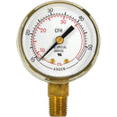 Manómetro para argón de 2plgs 0-50cfh.