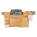 Porta-herramientas de carnaza con 9 compartimentos.