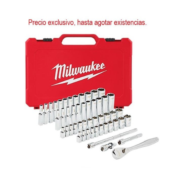 Juego de 50 dados combinados con matraca de 1/4plgs.