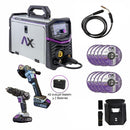 Combo de soldadora inversor multiprocesos de electrodo, TIG LIFT y MIG bi-voltaje 110/220v