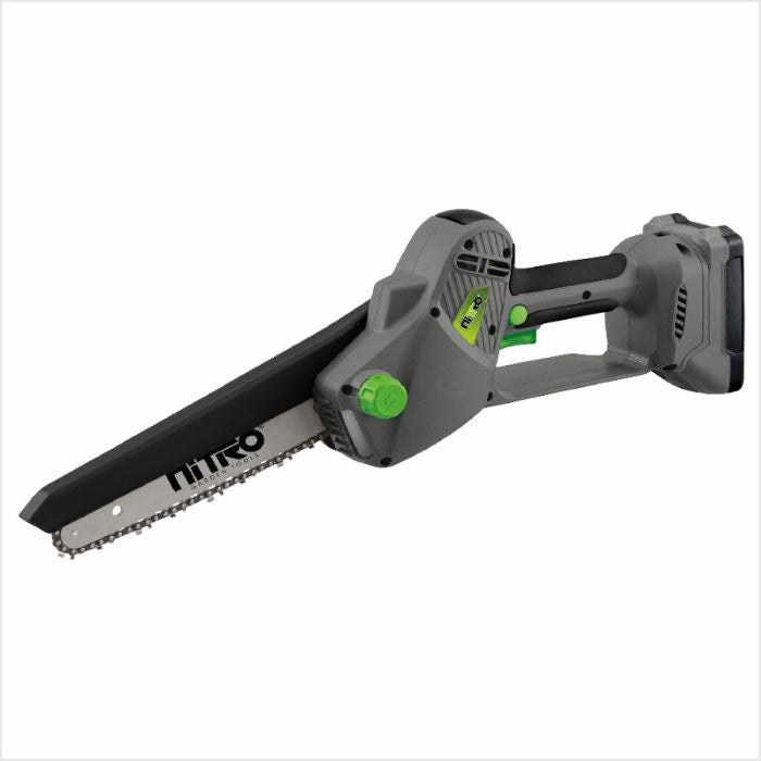 Mini motosierra inalámbrica de 8plgs, de 20v.