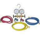 Juego de manifold y manómetros de latón para  R-134, R-12 y R-404A