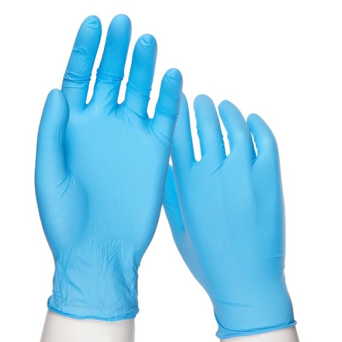 Guantes de nitrilo sin polvo desechables westchester caja con 100 talla XL.