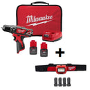 Kit de rotomartillo/atornillador 3/8" M12™ + Linterna frontal MILWAUKEE®