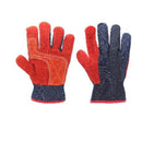 Guantes de mezclilla y carnaza para operador unitalla.