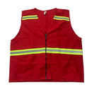 Chaleco de tela rojo con bolsas y reflejante Talla XXL