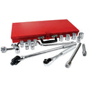 Juego de 17 dados de 1/2 x 7/16 a 1plg 12ptas.