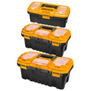 Set de 3 cajas de herramientas de plástico de 14, 17 y 20plgs.