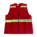 Chaleco de tela rojo con bolsas y reflejante Talla M