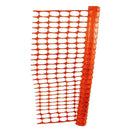 Malla plástica anaranjada para delimitar áreas.