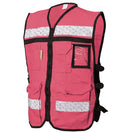 Chaleco Rosa de Gabardina Tipo Rescatista Talla M