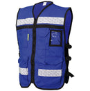 Chaleco Azul Rey de Gabardina Tipo Rescatista Talla XXL