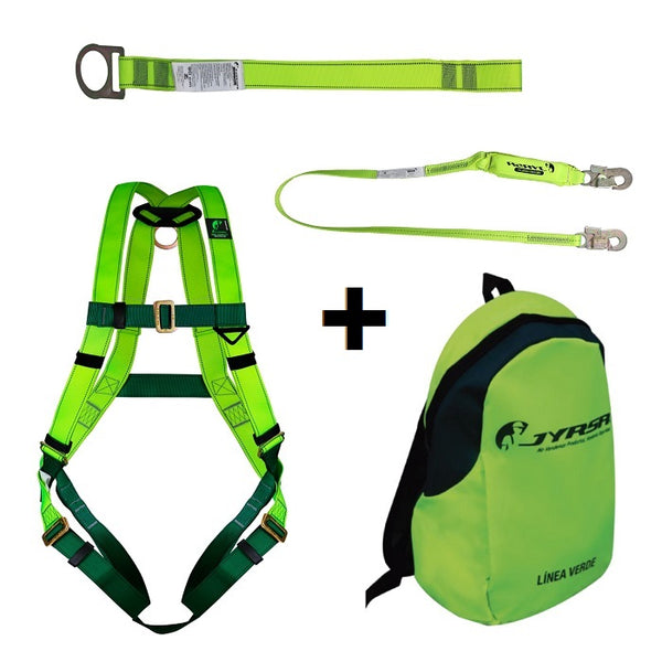 Kit de Mochila contra Caidas de Altura con Banda, Arnes y Amortiguador