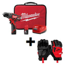 Kit de Rotomartillo/Destornillador M12™ de 3/8" + Guantes de Demolicion Talla M