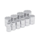 Juego de 10 dados cortos de 3/8 x 5/16 a 7/18plg 12ptas.