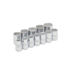 Juego de 12 dados cortos métricos de 3/8plg x 8 a 19mm 12ptas.