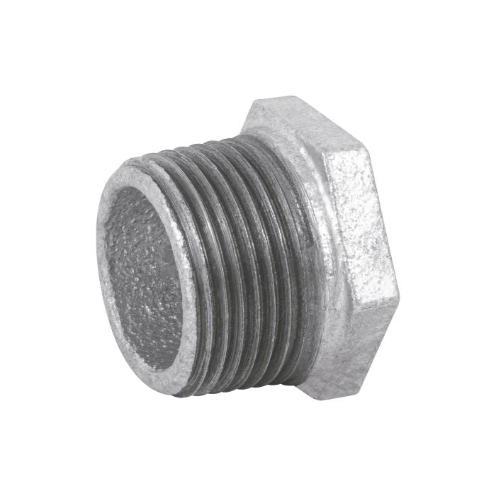 Buje de reducción de acero galvanizado de 1 x 1/2plg.