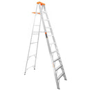 Escalera de tijera de aluminio tipo II de 9 escalones y bandeja.