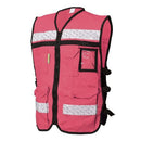 Chaleco Rosa de Gabardina Tipo Rescatista Talla L