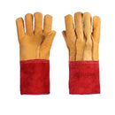 Guantes de puño largo de carnaza para operador unitalla.
