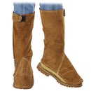 Polainas de piel de vaca tipo leggins con soporte de barra lateral de metal